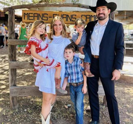 Sam Means, his wife Tiffany and their children, Gillett, Elaena and Rylan.