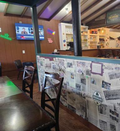A wall of newsprint showcasing local ‘Shenanigans’ is featured in the pub along with numerous places to sit, a wall of Hometown Heroes and comfortable bar chairs. Wyndi Veigel-Gaudette | Citizen staff photo
