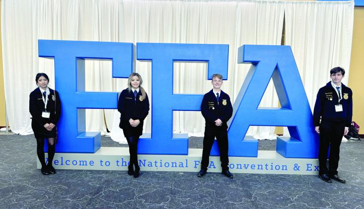 Zoey Soria, Isabella Cervantes, Paul Adams and David Green all competed at the National Agriscience Fair for FFA in Indianapolis, Indiana Oct. 31-Nov. 1 and all of them made top 8 or above in the nation! We are so proud of you all! Courtesy photo