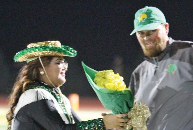 Band Sweetheart Priscilla Perez (pictured with Band Director Ronny Luedke)