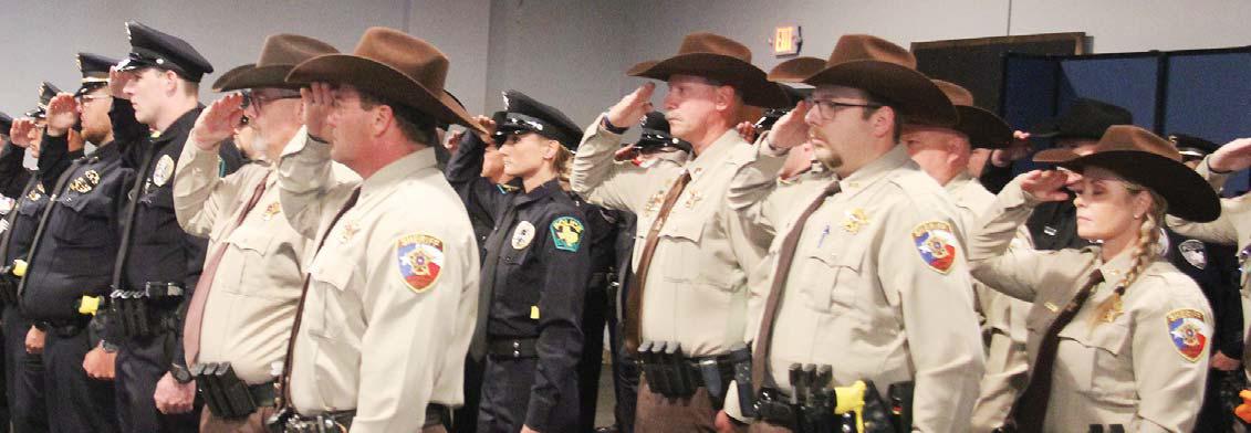 Officers honor fallen Local police including Dublin, Stephenville, Erath County Sheriff’s Officer Tarleton, Highway Patrol and Constables gathered at Stephenville’s Paradigm building Tuesday for the third annual Erath County Peace Officers Memorial Service. Representatives from each agency read the names of Erath officers who historically died in the line of duty and officers around the state who passed in 2021. p