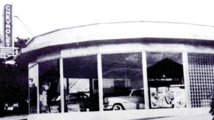 Above, the new Chevrolets were proudly displayed in the window of the new Durham dealership. Below, the Chevrolets that Fred Fletcher sold in 1957 are still treasured by collectors. Dublin Historical Museum archive photos
