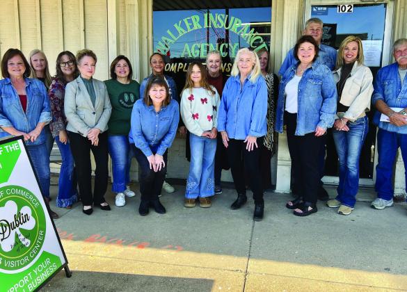 Walker Insurance Agency and its employees Cheryl Morgan, Lisa Duggan, Russell Walker, Lisa Walker, Debra Briscoe-Walker and Larry Walker are celebrated as the Dublin Chamber of Commerce’s Business of the Month for November. The business is located at 102 N. Patrick and is available for all your home, auto, farm, ranch and commercial insurance needs. They offer free estimates and no agency fees. Call 254-445-3372 for more information or stop by. Courtesy photo