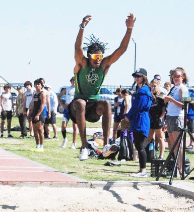 Dalan Rasberry placed first in the district track meet at Dublin last week with a jump of 22’10”. Paul Gaudette | Citizen staff photo