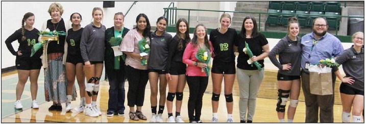 Paul Gaudette | Citizen staff photos Dublin ISD teachers and coaches were called to the court in between the JV and varsity volleyball games on Tuesday, Sept. 19. Lady Lions on both teams presented special gifts and messages to educators who have made a difference in their lives in honor of Teacher Appreciation week.