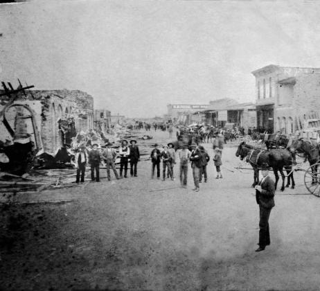 A Photograph made in April 1893 shows the extraordinary tornado damage that took place in Cisco, Texas. Courtesy Dublin Historical Museum