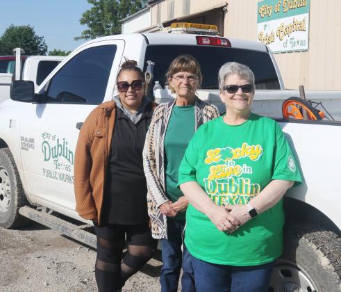 Dublin City staff help residents load trash into a dumpster provided by Waste Connections Services during the annual community cleanup day Saturday, May 2 at the public works yard. Staff reported a steady stream of residents making use of the provided dumpsters and trucks on site as they loaded household trash, old furniture, yard debris and more making for a cleaner Irish Capital of Texas! Paul Gaudette | Citizen staff photo