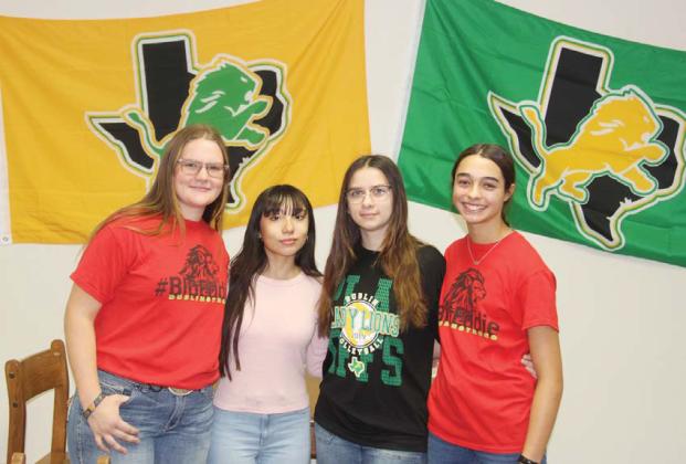 Freshman Class President Cassidy Adair, Secretary Kassandra Rodriguez, Historian Emma Mitchell, Vice President Olivia Salyer