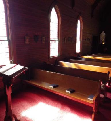 Beautiful wood pews and interior design will be on display at the Trinity Anglican Church, located at 459 N. Patrick Street. The church will also be the stop for refreshments on the Tour of Homes. Citizen staff photo