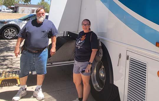 Above, donors get ready to hop on the donation bus for Carter Blood Care to donate blood in honor of Josey Roman. Wyndi Veigel | Citizen staff photo
