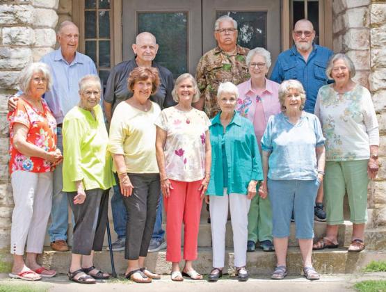 The Dublin High School Class of 1962 met for a photo on the steps of the old school building on Camden Saturday, June 14 while they were in town for the area reunion. Danielle Meador | Citizen staff photo