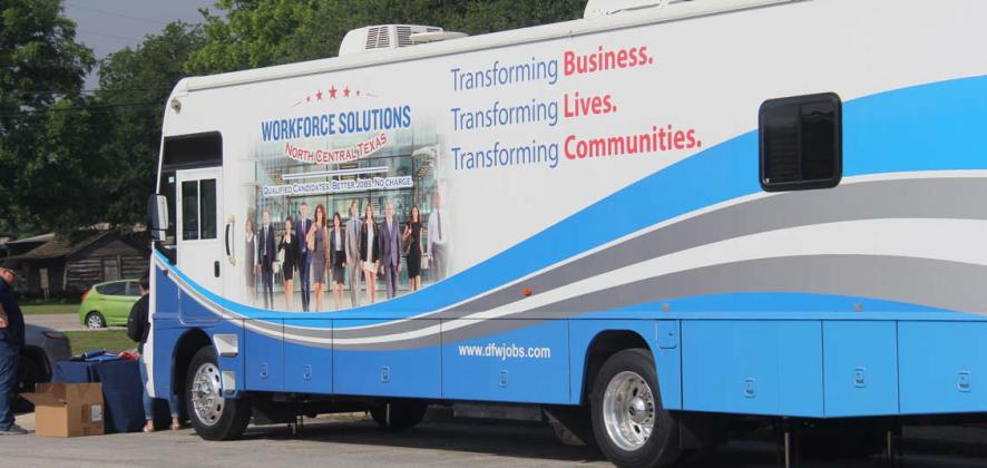 Workforce Solutions for North Central Texas brought their job bus to the Dublin Public Library Saturday, May 20 for a job fair hosted by the library in conjunction with the Dublin Chamber of Commerce. Paul Gaudette | Citizen staff photo