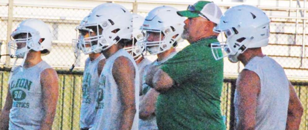 More than 50 Dublin Lions gathered with coaches on Monday Morning at Cervetto Feield for the first day of practice. Paul Gaudette | Citizen staff photo