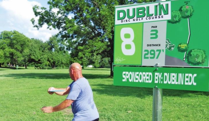 Signs now show the fairways of the Dublin disc golf course at the city park. Ben Pate | submitted photo