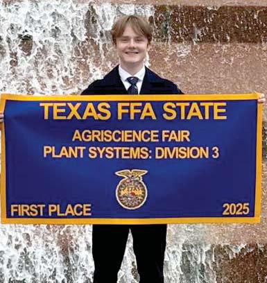 Paul Adams received a first place at state FFA in Plant Science Submitted photo