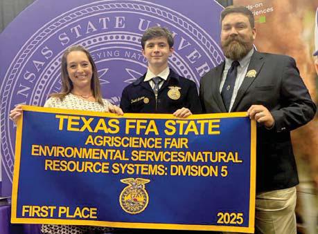 David Greene, center, received a first place at state FFA for Environmental Services/Natural Resource Systems Div. 5. Submitted photo