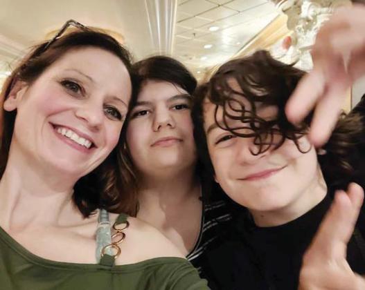 Amber Garcia with children, Hannah and Christian
