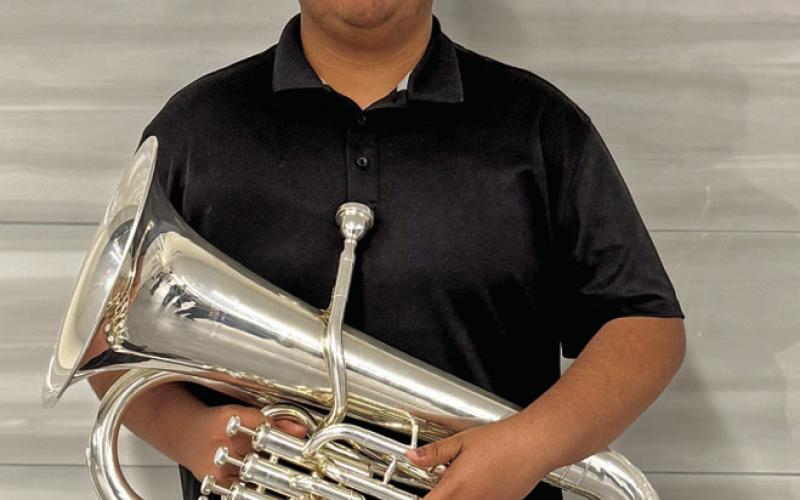Cathryn Smith | Submitted photo Sophomore Jonathan Enhorabuena is advancing to state after earning a superior rating on his Class 1 solo.