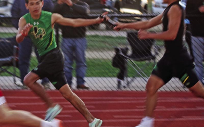 Dublin Lion Travis Spharler placed first in the varsity pole vault event at the Dublin Invitational Track Meet Thursday, March 12. Paul Gaudette | Citizen staff photo