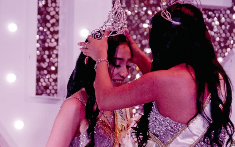Miss Dublin Kassandra Rodriguez has her crown placed on her head by 2025 Miss Dublin Vanessa Pantoja. Wyndi Veigel-Gaudette | Citizen staff photo