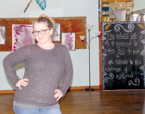 Sarah Childers, owner of The Chaos Trading Company in DeLeon, embraces the creative on a daily basis. The business offers a wide variety of classes, an indoor Farmers Market, yoga and art on display and for sale. Wyndi Veigel | Citizen staff photo