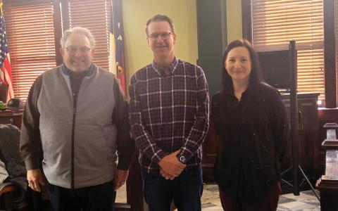 Erath County Historical Commission President Larry Smith and Erath County Judge Brandon Huckabee welcome Janae (McDonald) Smith after she was appointed to the Historical Commission during the Jan. 27 Erath Commissioner’s Court Meeting. Smith is a Stephenville High School and Texas Culinary Institute-Le Cordon Bleu graduate who works in Tarleton State University’s Institutional Advancement Office as Gift Coordinator. Wyndi Veigel-Gaudette | Citizen staff photo