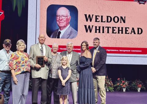 Former DHS Ag teacher Weldon Whitehead was inducted into the Ag Teacher Hall of Fame at the Agriculture Teachers Association of Texas Profession Development Conference in July 2026.