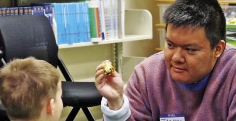 Erath County AgriLife extension agent Andrea Brooks led a ‘Mommy and Me’ cooking class on having fun with food as kids and parents created banana butterflies and grape caterpillars. The classes are being held as part of the Dublin Public Library’s Mission to Mindfulness program. The next class is at the library, Thursday, Feb. 5 at 10 a.m.