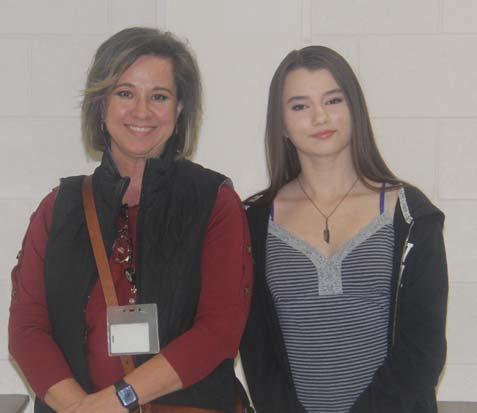 Extracurricular Scholar for November Kaydence Vera (awarded for Art). Presented by Pam Kasinger.