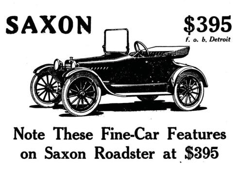The Saxon car dealership was in the Cooper Building just south of the railroad tracks on Patrick Street. This newspaper ad was from October 1917. Submitted art