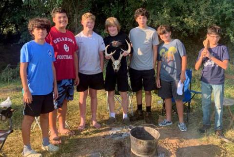Troop 30 went camping in September at V Ranch and Farm owned by James and Leta Sage. While there, Troop 30 worked on cooking, camping and bird study merit badges. During a hike, the boys found a 12 point deer skull. The Troop will be camping every month. Troop members are Jaxson Salinas, Joe Salinas, Falen Henderson, Lucas Koen, Issac Puerta, Sam Minor and Jacob Puerta. Leaders include Raymond Salinas, Carlos Puerta, Gabriel Minor and David Cleveland. Submitted photo