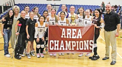 The Lingleville Lady Cardinals claimed the Area Championship title Saturday, Nov. 9 after defeating Zephyr at Stephenville High School. Paul Gaudette | Citizen staff photo