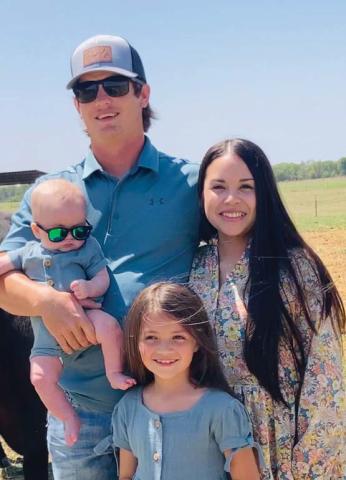 Jesse Bamber with his wife Alexis and children Briles and Lakyn