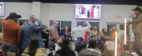 Attendees of the Cross Timbers Fine Arts Council annual fundraising dinner Saturday, Feb. 8 couldn’t make heads or tails of the fun as they participated in a coin toss game set to raise funds for the nonprofit. For more photos see The Dublin Citizen Facebook page. Wyndi Veigel-Gaudette | Citizen staff photo