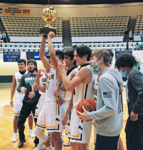 Lions celebrate claiming the Area championship on Feb. 24