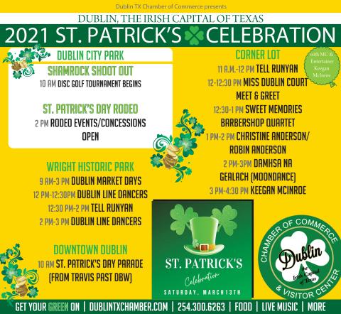 St. Patrick's Day Schedule