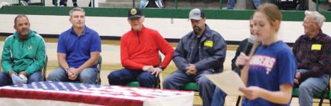 Dublin ISD hosted a special Veterans Day program Friday in the Secondary School gym with students honoring local veterans in attendance, who were presented with gifts of appreciation. Kyla Swenson | submitted photo