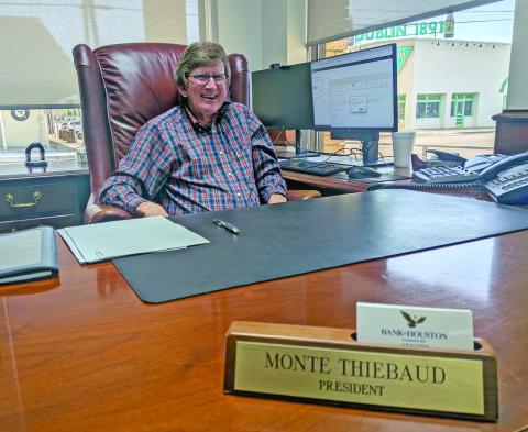 Monte Thiebaud is retiring as president from Bank of Houston after working at the Dublin branch for 30 years. He has a total of 46 years in the local banking industry. Paul Gaudette | Citizen staff photo