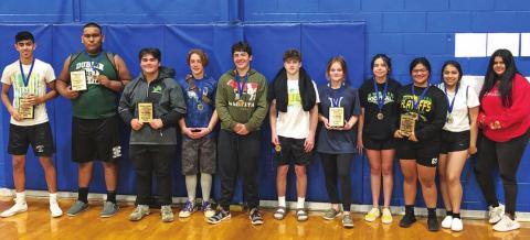 Dublin Powerlifting boys and girls lifted their way to second and first place finishes at the Rising Star Invitational Powerlifting Meet Saturday as they kicked off the 2022 season. Wes Benfer | submitted photo