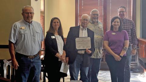 The Erath County Historical Commission was awarded a 2025 Distinguished Service Award from the Texas Historical Commission.The award was presented by Erath County Judge Brandon Huckabee during the June 8 Commissioner Court meeting. Wyndi Veigel-Gaudette | Citizen staff photo