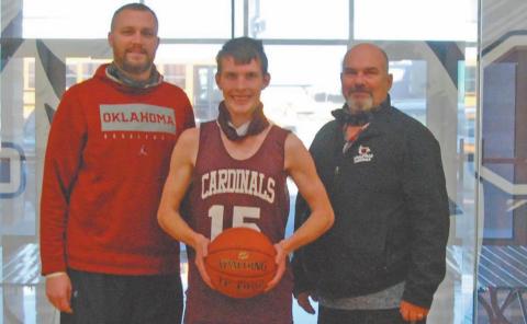 LHS Basketball Coach Steven Bailey, Jonathan Davis and Ken Davis