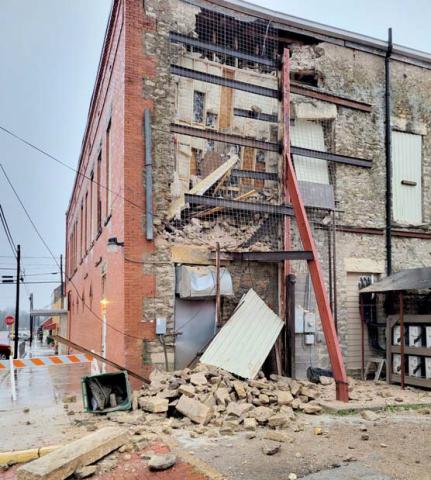 Wall collapse speeds up renovation