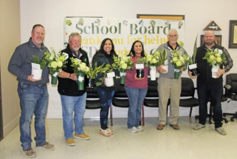 Dublin ISD School Board Members were presented gifts during the January Board Meeting in honor of School Board Recognition Month. Gifts included arrangements from the FFA Floral Design class. Wyndi Veigel-Gaudette | Citizen staff photo