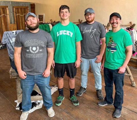 St. Patrick’s Day unisex t-shirts are for sale at the Bohemian Ranch Boutique, a new store in downtown Dublin. submitted photo