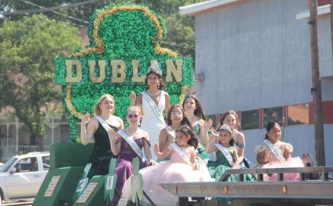 Winners from the Miss Dublin, Junior Miss Dublin and Little Miss Dublin pageants (Dublin Chamber of Commerce Ambassadors) ride on a parade float in the 2024 School Spirit Parade. The parade was held in conjunction with the Hearts Home Dublin All Class Reunion. Wyndi Veigel-Gaudette | Citizen staff photo