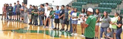 Paul Gaudette | Citizen staff photos Fans filled the stands on Thursday, Aug. 3 for Meet the Lions as they met this year’s athletes for the fall, and members (above), cheerleaders (right) and Dandi-Lion drill team members (below).