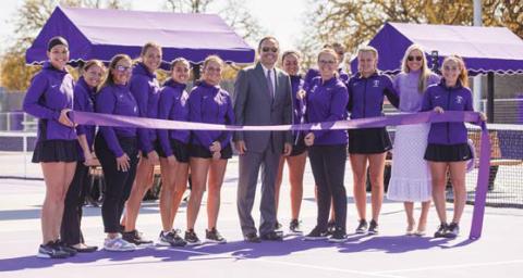 Tarleton cuts ribbon on tennis facility