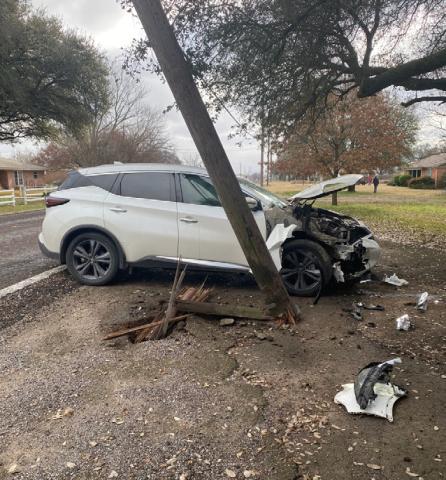 A single vehicle car accident resulted in a downed power pole on Clinton Street Saturday, Feb. 15. The power pole required replacement affecting electricity in portions of Dublin for numerous hours. No one was hurt in the accident. Far left, power crews work on replacing the pole. The roadway was closed for several hours. Courtesy photo