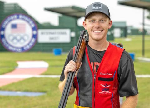 Tarleton student Conner Prince earned the silver medal in the Olympic skeet shooting event in Paris Aug. 3. He is reportedly the first Tarleton student to become an Olympic medalist. Tarleton State University | Submitted photo