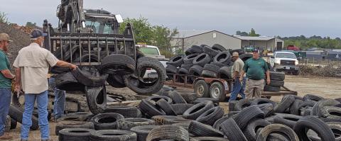 Nearly 900 tires were collected in about 2 hours at a disposal event held Sept. 6 at the Dublin Public Works yard. City employees were joined by County Commissioner Pct. 2 Albert Ray and Erath County inmates and correctional officers were present to assist. The event was in cooperation with Erath County. Paul Gaudette | Citizen staff photo